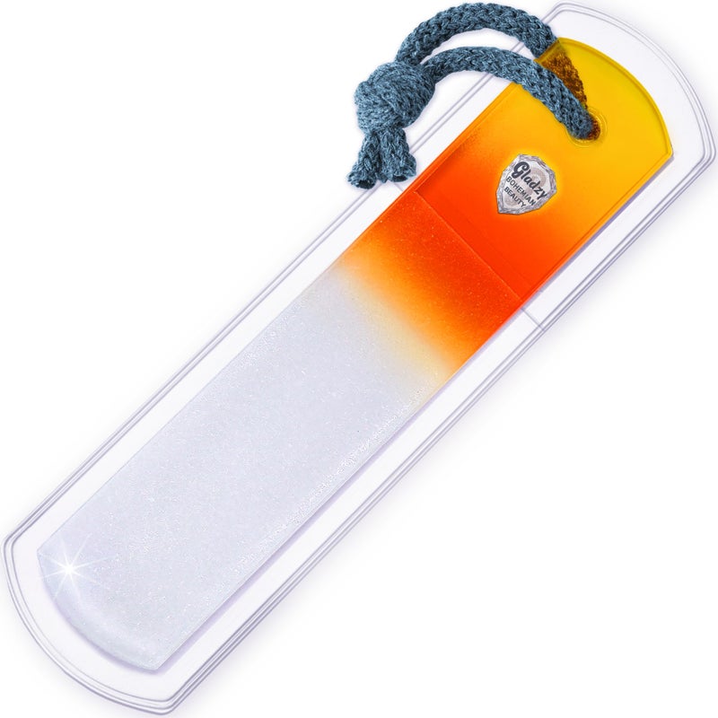 Gladzy Genuine Czech Glass Foot File - Two-Sided Different Grit Surface, Gentle Callus Remover, Pedicure & Spa Rough Skin Scrubber, Professional Toenail and Heels Care, EU Quality, Large Size - Image 1